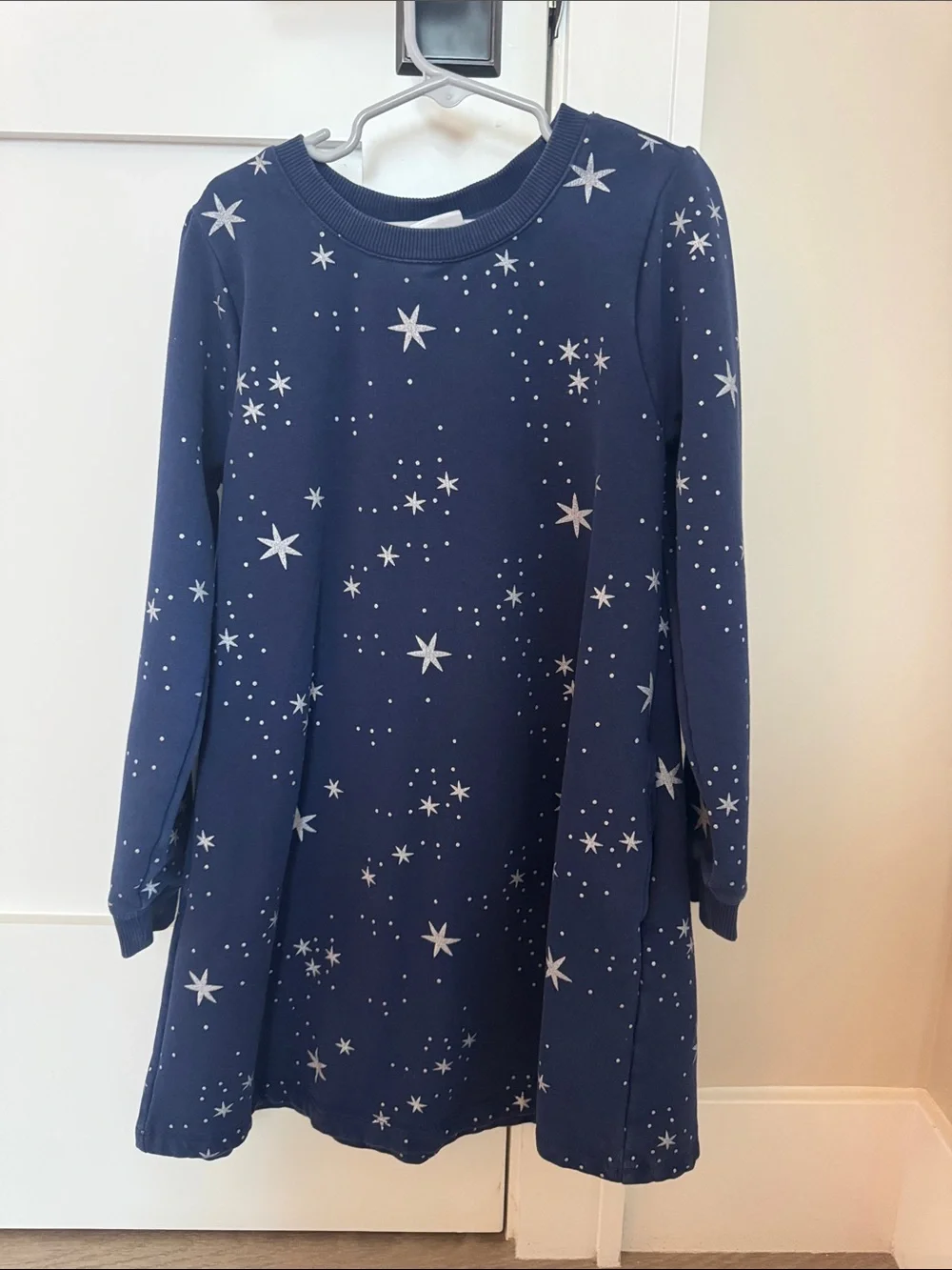 Hanna Andersson Navy Star-Print Long Sleeve Dress